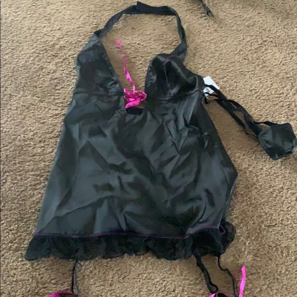 Satin garter slip and panty set. New with tags